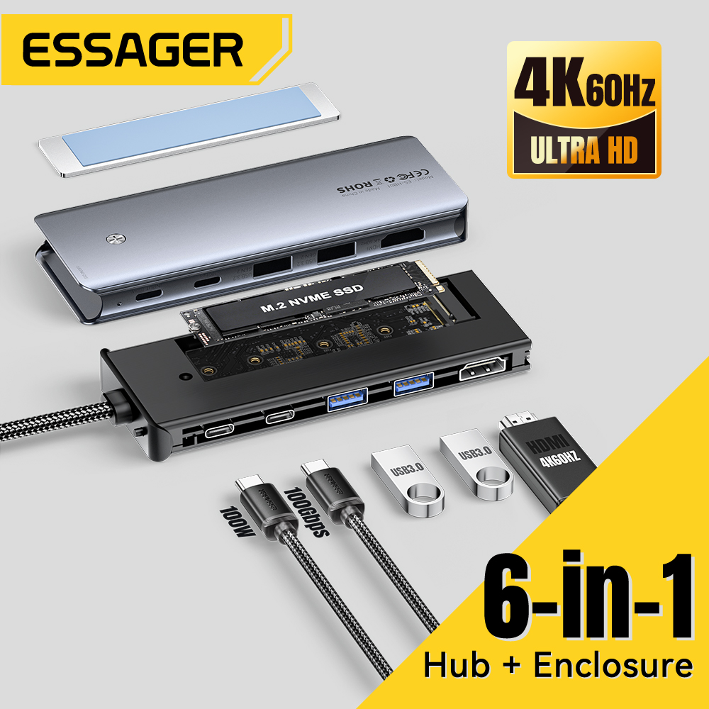 Ssd Hard Drive - Essager USB C Hub Met M.2