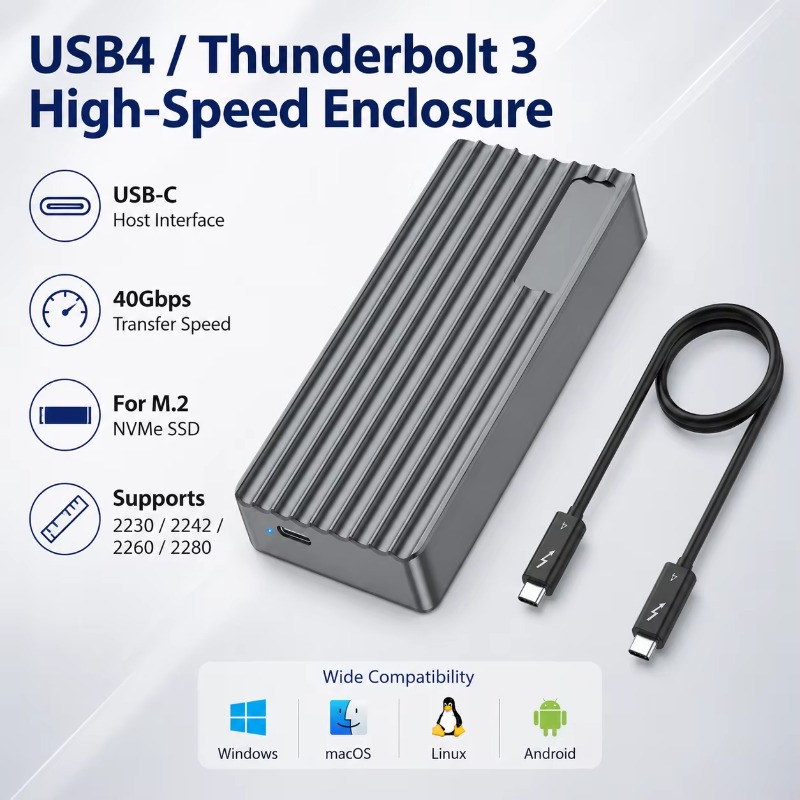 TBT3/USB4 M.2 NVMe SSD Behuizi - Usb4 40Gbps External Ssd 8Tb recensie en prijs