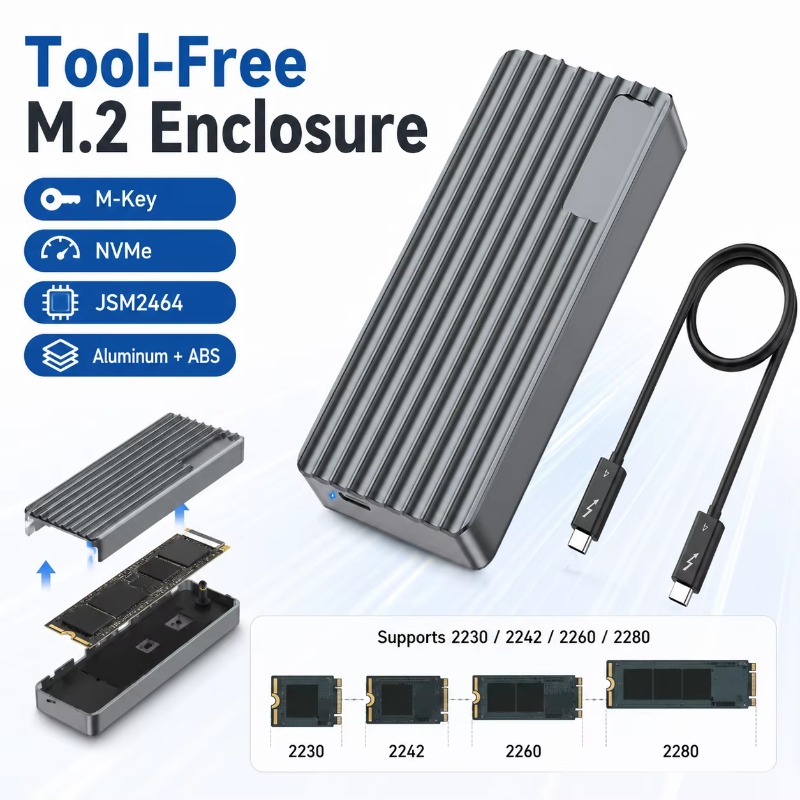 TBT3/USB4 M.2 NVMe SSD Behuizi - Usb4 40Gbps External Ssd 8Tb recensie en prijs