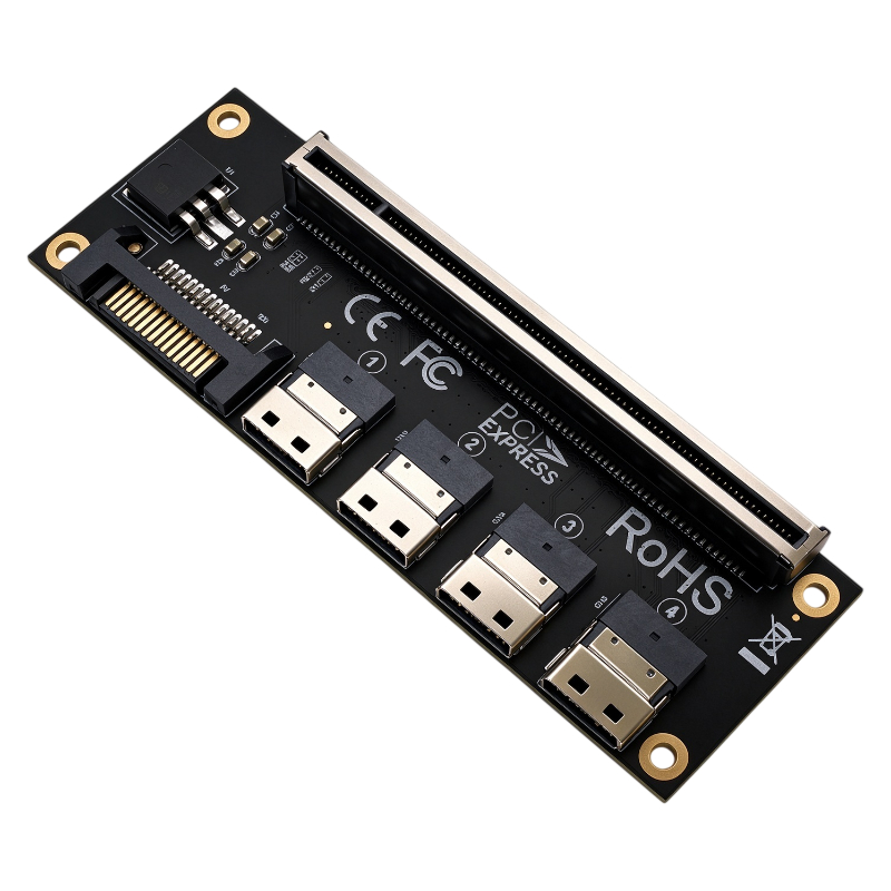PCIe 4.0 X16 naar 4-poorts SFF - Memory Card Ssd recensie en prijs