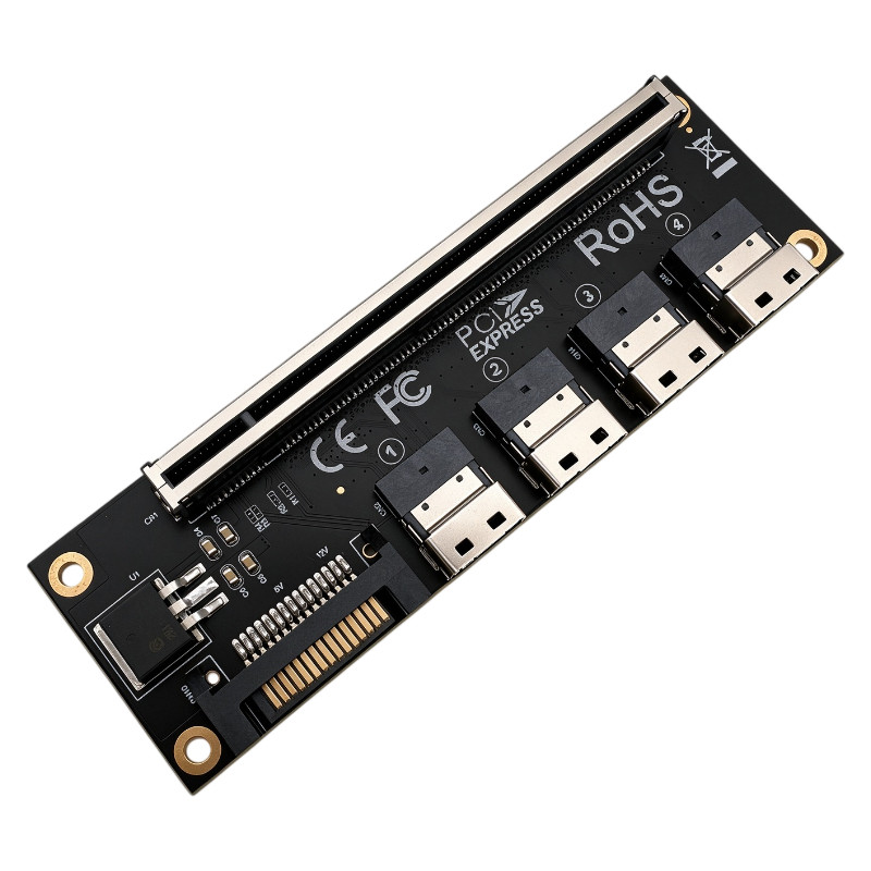 PCIe 4.0 X16 naar 4-poorts SFF - Memory Card Ssd recensie en prijs