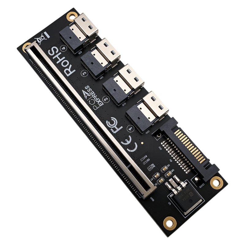 PCIe 4.0 X16 naar 4-poorts SFF - Memory Card Ssd recensie en prijs